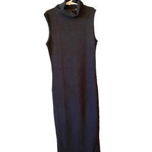 ASOS Black Ribbed Turtleneck Sheath Maxi Dress NWT Size 4